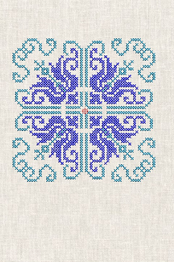 Machine embroidery designs Two-tone cross ornament